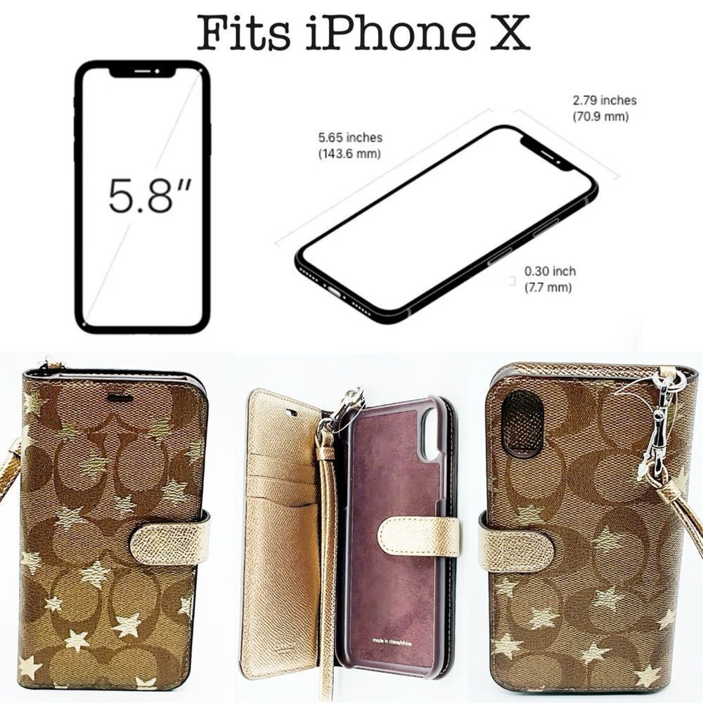BRAND NEW WITHOUT TAG AUTHENTIC COACH STARRY IPHONE X PHONE HOLDER WRISTLET